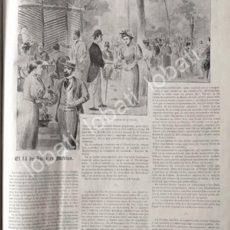 CARTEL ANTIGUO ORIGINAL DE FIESTAS PATRIAS EN EL PARQUE TIVOLI D.F 1895 LDM / ASM