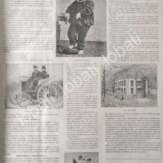 CARTEL ANTIGUO ORIGINAL DE EL AUTO ELECTRICO & NOTICIAS CIENTIFICAS VARIAS 1895