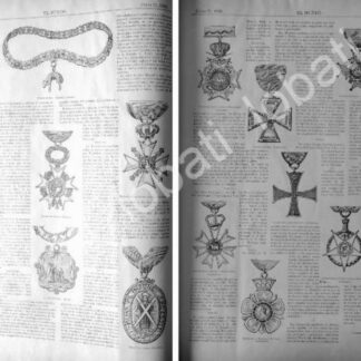 CARTEL ANTIGUO ORIGINAL DE MEDALLAS DE ORDENES HONORIFICAS DEL MUNDO 1895