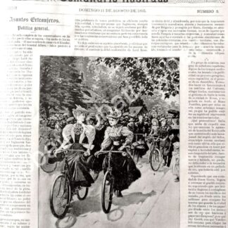 PORTADA ANTIGUA ORIGINAL  1895 NOTICIAS DE EPOCA Y DAMAS CICLISTAS LONDRES