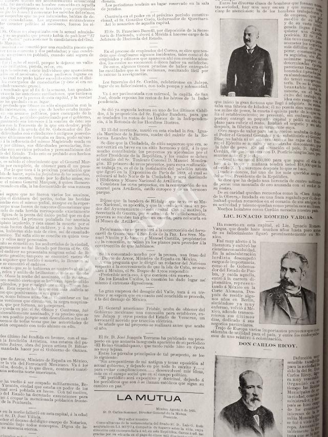 CARTEL ANTIGUO ORIGINAL DE MUERE AGUSTIN CERDAN HERNANDEZ 1895 Y OTRAS NOTAS /PLT