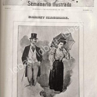 PORTADA ANTIGUA ORIGINAL  1895 GRABADO DE LEANDRO IZAGUIRRE /ARTE