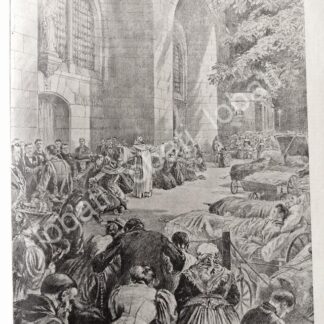 CARTEL ANTIGUO ORIGINAL DE PEREGRINACION A LOURDES EN FRANCIA 1895 /RLG ARTE SACRO