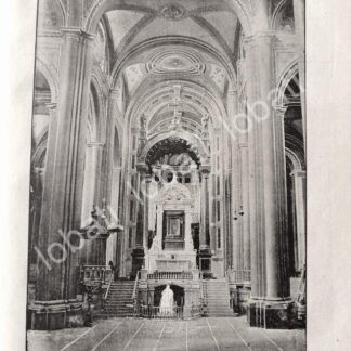 GRABADO ANTIGUO INTERIOR DE LA COLEGIATA, BASILICA 1895 RLG