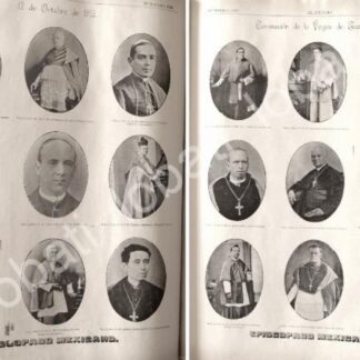 CARTEL ANTIGUO ORIGINAL DE TODOS LOS OBISPOS MEXICANOS DE 1895 / RLG
