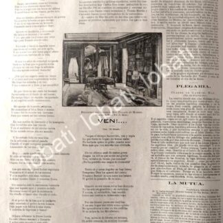 CARTEL ANTIGUO ORIGINAL DE BIBLIOTECA DEL GRAL. RIVA PALACIO EN MADRID 1895 /MILITARIA