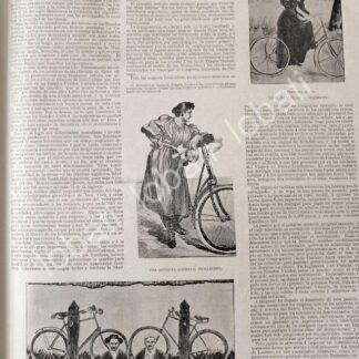 CARTEL ANTIGUO ORIGINAL DE EL CICLISMO Y LA MODA 1895 / DPT