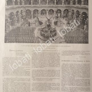 CARTEL ANTIGUO ORIGINAL DE EXPOSICION ARTISTICA INDUESTRIAL DE PUEBLA 1895