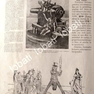 CARTEL ANTIGUO ORIGINAL DE LA NEFASTA DOCTRINA MONROE 1895 / PLT