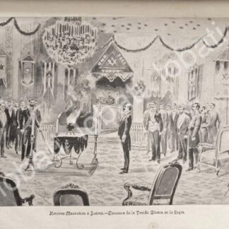 CARTEL ANTIGUO ORIGINAL DE HONORES MASONICOS A BENITO JAUREZ 1895 / PLT LEA DESCRIPCION