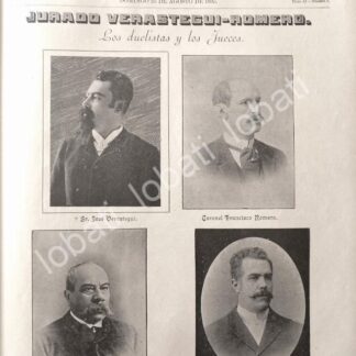 CARTEL ANTIGUO ORIGINAL DE PORTADA Y NOTICIA ANTIGUA 1895 JURADO DEL DUELO VERASTEGUI ROMERO