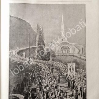 CARTEL ANTIGUO ORIGINAL DE PORTADA Y NOTICIA ANTIGUA 1895 PEREGRINACION A LOURDES, FRANCIA /RLG
