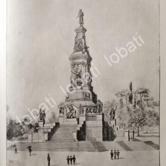 CARTEL ANTIGUO ORIGINAL DE PROYECTO INCONCLUSO DEL MONUMENTO A LA INDEPENDENCIA 1895 DE CARLOS ALCALDE