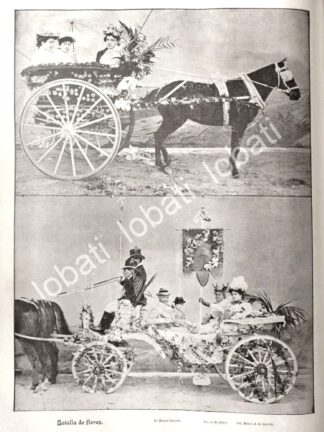 CARTEL ANTIGUO ORIGINAL DE COMBATE DE FLORES D.F 1895 CARRETAS DE LA EPOCA