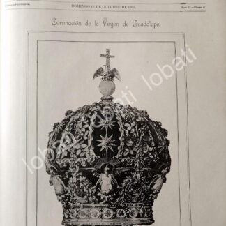 PORTADA ANTIGUA ORIGINAL  1895 CORONA DE LA VIRGENDE GUADALUPE / RLG