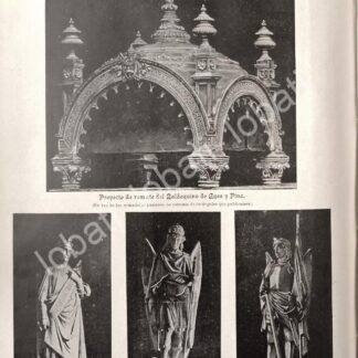 GRABADO ANTIGUO 1895 NUEVO BALDAQUINO DE ALTAR DE LA VIRGEN / RLG