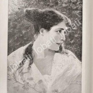 GRABADO ANTIGUO 1895 DE FEDERICO ANDREOTTI , MARGARITA. /ARTE