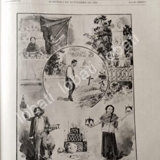 PORTADA ANTIGUA ORIGINAL  1895 COSTUMBRES DE DIA DE MUERTOS /LDM