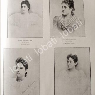 GRABADO ANTIGUO DAMAS DE LA ALTA SOCIEDAD MEXICANA 1895