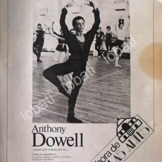 CARTEL ANTIGUO ORIGINAL DE INBA & SHCP PRESENTAN AL BAILARIN ANTHONY DOWELL / RARO