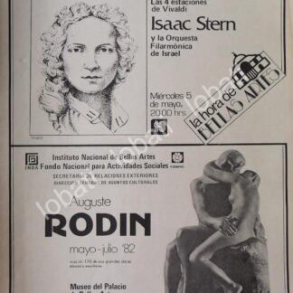 CARTEL ANTIGUO ORIGINAL DE INBA. ISAC STERN Y ORQEUSTE FILARMONICA DE ISRAEL 1978 Y MAS