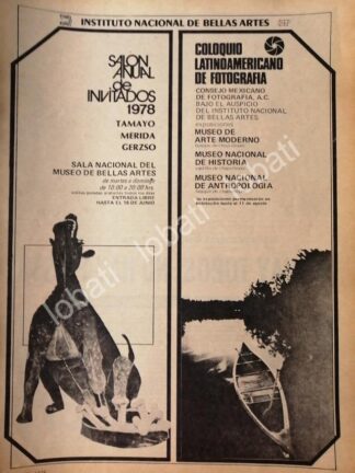 CARTEL ANTIGUO ORIGINAL DE INBA. COLOQUIO LATINOAMERICANO DE FOTOGRAFIA 1978 Y MAS