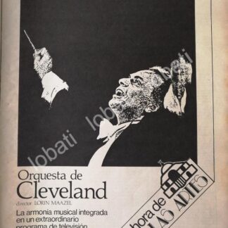 CARTEL ANTIGUO ORIGINAL DE INBA. LORIN MAAZEL Y LA ORQUESTA DE CLEVELAND 1981 / RARO