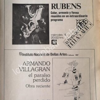 CARTEL ANTIGUO ORIGINAL DE INBA. ARMANDO VILLAGRAN & COLECCION RUBENS 1981