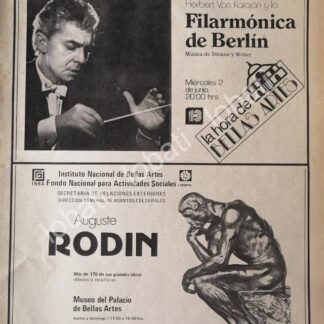 CARTEL ANTIGUO ORIGINAL DE INBA PRESENTA. FILARMONICA DE BERLIN Y MAS 1983