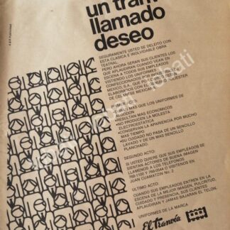 CARTEL ANTIGUO ORIGINAL DE CELANESE MEXICANA S.A UNIFORMES EL TRANVIA 1983