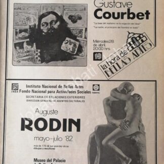 CARTEL ANTIGUO ORIGINAL DE CULTURA/SEP SHCP PRESENTA A GUSTAVE COURBET INBA ABRIL 1982