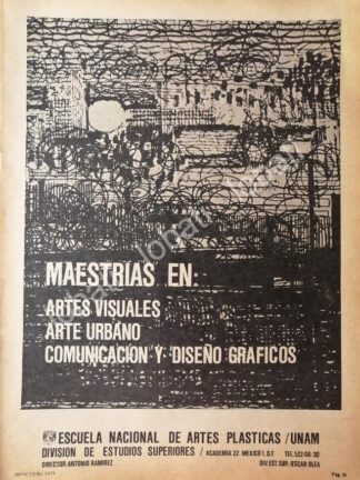 CARTEL ANTIGUO ORIGINAL DE MAESTRIAS. ESCUELA NACIONAL DE ARTES PLASTICAS UNAM 1978 /19