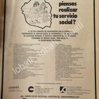 CARTEL ANTIGUO ORIGINAL DE AFICHE DEL GOBIERNO 1981 EL SERVICIO SOCIAL /30
