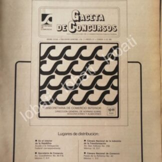 CARTEL ANTIGUO ORIGINAL DE SECRETARIA DE COMERCIO 1981 GACETA DE CONCURSOS /27