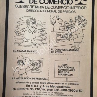 CARTEL ANTIGUO ORIGINAL DE CAMPAÑA DE LA SECRETARIA DE COMERCIO 1980 /17