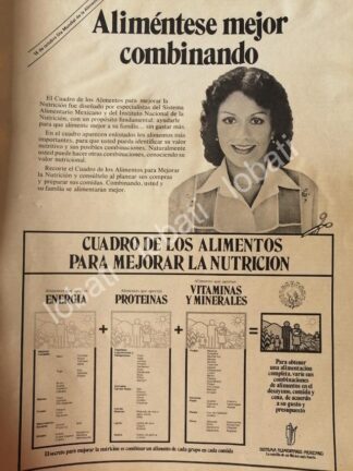 CARTEL ANTIGUO ORIGINAL DE AFICHE DEL SISTEMA ALIMENTARIO MEXICANO 1981 /12