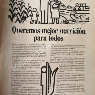 CARTEL ANTIGUO ORIGINAL DE AFICHE DEL SISTEMA ALIMENTARIO MEXICANO 1981 /14