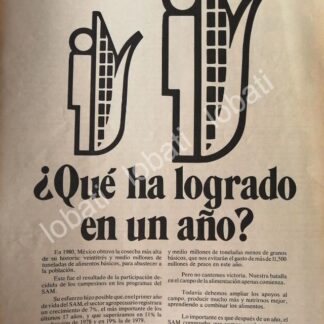 CARTEL ANTIGUO ORIGINAL DE AFICHE DEL SISTEMA ALIMENTARIO MEXICANO 1981 /15
