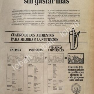 CARTEL ANTIGUO ORIGINAL DE AFICHE DEL SISTEMA ALIMENTARIO MEXICANO 1981 /11