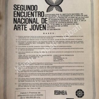 CARTEL ANTIGUO ORIGINAL DE 2DO ENCUENTRO NACIONAL DE ARTE JOVEN 1982 /10