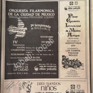 CARTEL ANTIGUO ORIGINAL DE FONAPASS DDF EVENTOS DE NOV-DIC DE 1981 /7