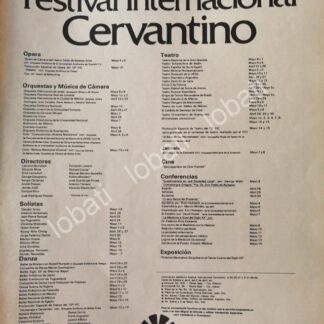 CARTEL ANTIGUO ORIGINAL DE 10 FESTIVAL INTERNACIONAL CERVANTINO ABRIL 1982 /3