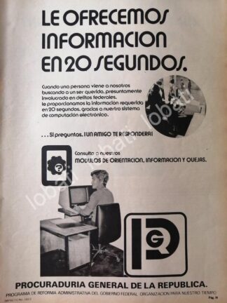 CARTEL ANTIGUO ORIGINAL DE PGR. PROCURADURIA FEDERAL DE LA REPUBLICA 1981 /48