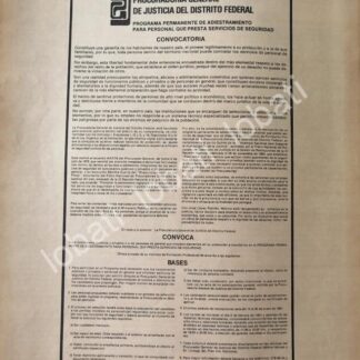 CARTEL ANTIGUO ORIGINAL DE CIRCULAR PROCURADURIA GENERAL DE JUSTICIA D.F. 1981 /58