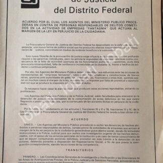 CARTEL ANTIGUO ORIGINAL DE CIRCULAR PROCURADURIA GENERAL DE JUSTICIA D.F 1981 /53