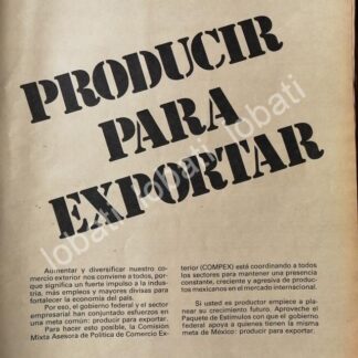 CARTEL ANTIGUO ORIGINAL DE SECRETARIA DE COMERCIO EXTERIOR / EXPORTAR 1981 /N99