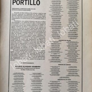 CARTEL ANTIGUO ORIGINAL DE CARTA DE BAJA CALIFORNIA SUR A LOPEZ PORTILLO 1982 /N86