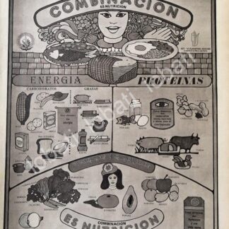 CARTEL ANTIGUO ORIGINAL DE CAMPAÑA DE NUTRICION DEL GOBIERNO 1980 /81