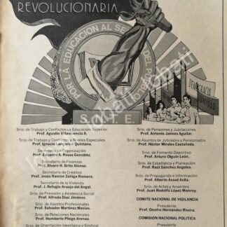 CARTEL ANTIGUO ORIGINAL DE SINDICATO NACIONAL DE TRABAJADORES DE LA EDUCACION 1981 /74