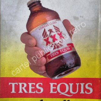 CARTEL ANTIGUO ORIGINAL DE CERVEZA XXX EN BOTELLA 1984 CERVECERIA MOCTEZUMA